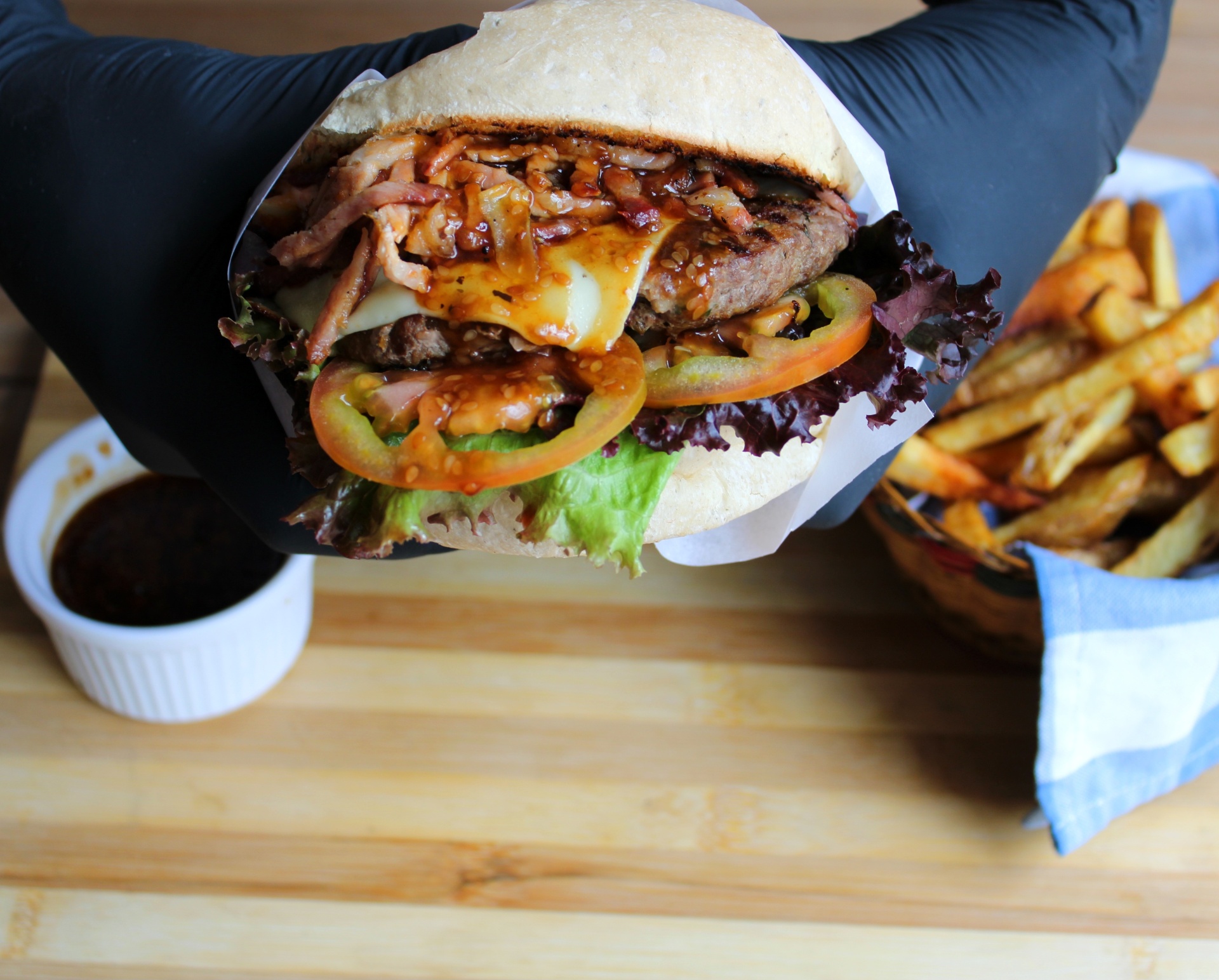 Hamburguesa artesanal al barril
